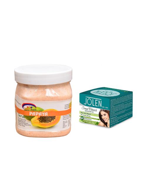 jolen aloe vera bleach crème 18g and pink root papaya scrub 500ml - 15030057 - Very Small Image - 1