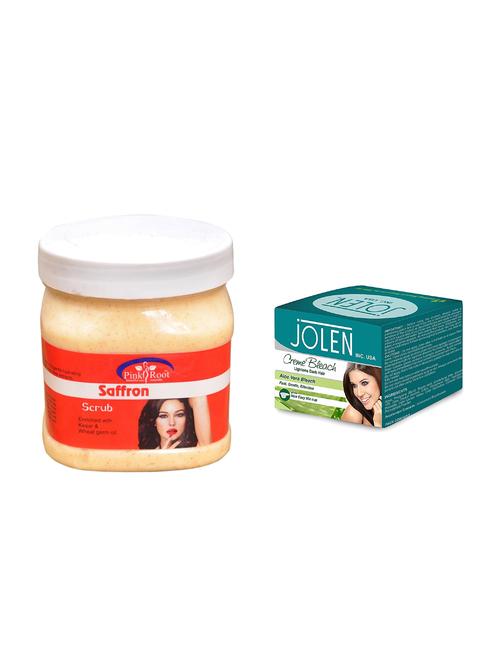 jolen aloe vera bleach crème 18g and pink root saffron scrub 500ml - 15030059 - Very Small Image - 1