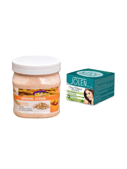 jolen aloe vera bleach crème 18g and pink root sandal scrub 500ml - 15030060 - Very Small Image - 1