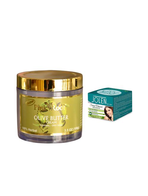 jolen aloe vera bleach crème 18g and pink root sweet lemon butter cream 100gm - 15030063 - Very Small Image - 1