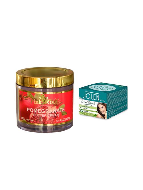 jolen aloe vera bleach crème 18g and pink root olive butter cream 100gm - 15030064 - Very Small Image - 1