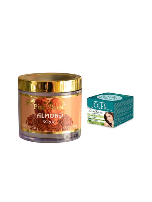 jolen aloe vera bleach crème 18g and pink root almond scrub 100gm - 15030068 - Very Small Image - 1