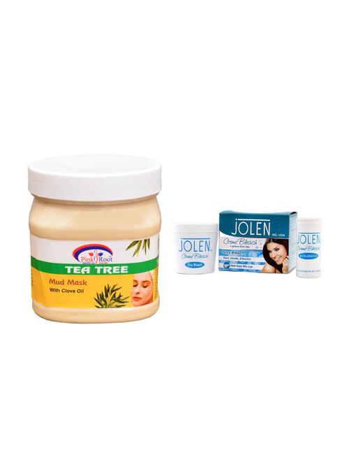 jolen oxy bleach crème 35g and pink root sandal & turmeric mask 500ml - 15030092 - Very Small Image - 1