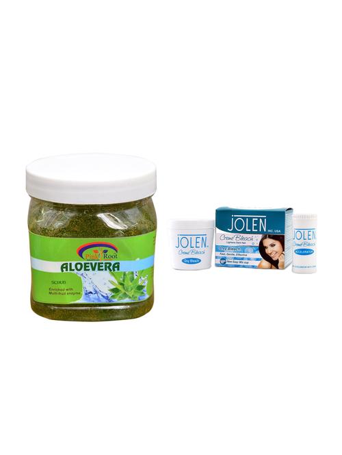 jolen oxy bleach crème 35g and pink root aloe vera scrub 500ml - 15030094 - Very Small Image - 1