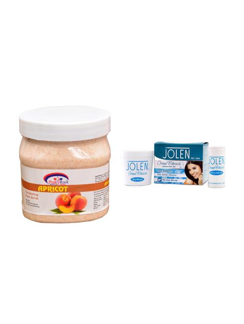jolen oxy bleach crème 35g and pink root apricot scrub 500ml - 15030095 - Very Small Image - 1