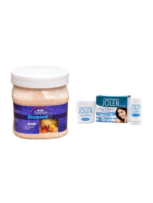 jolen oxy bleach crème 35g and pink root diamond scrub 500ml - 15030099 - Very Small Image - 1