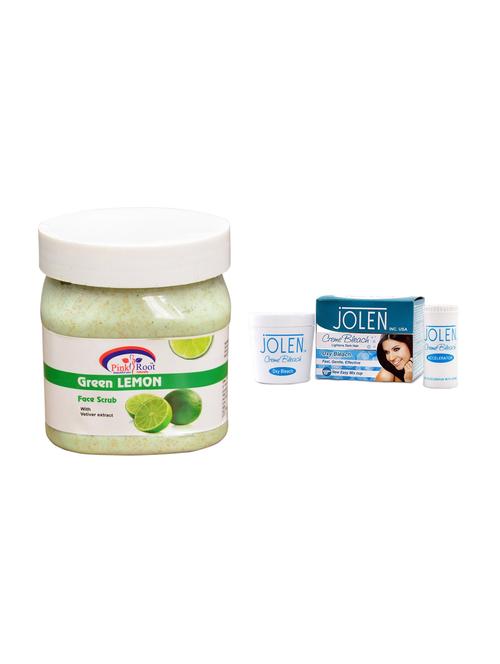 jolen oxy bleach crème 35g and pink root green lemon scrub 500ml - 15030101 - Very Small Image - 1
