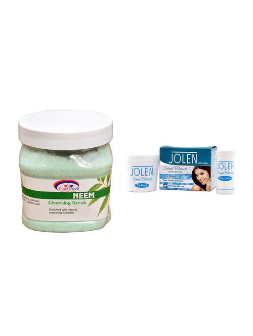 jolen oxy bleach crème 35g and pink root neem scrub 500ml - 15030103 - Very Small Image - 1