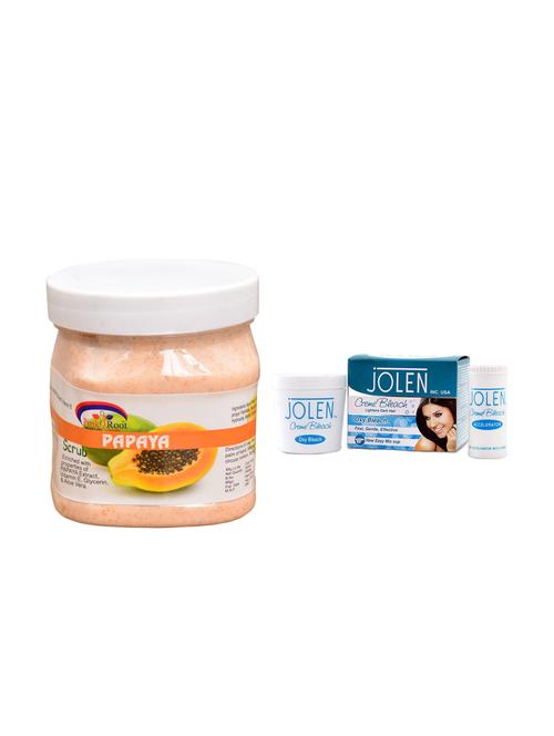 jolen oxy bleach crème 35g and pink root papaya scrub 500ml - 15030105 - Very Small Image - 1