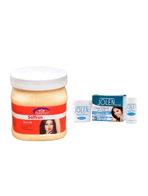 jolen oxy bleach crème 35g and pink root saffron scrub 500ml - 15030107 - Very Small Image - 1