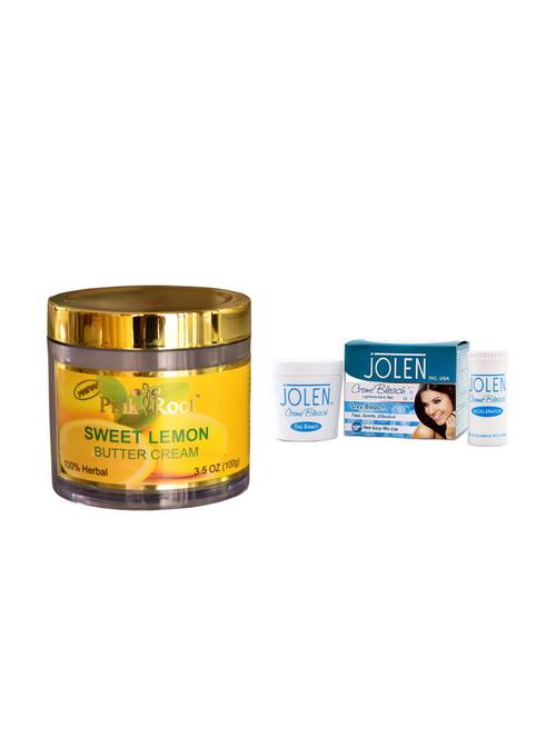 jolen oxy bleach crème 35g and pink root sweet lemon butter cream 100gm - 15030111 - Very Small Image - 1