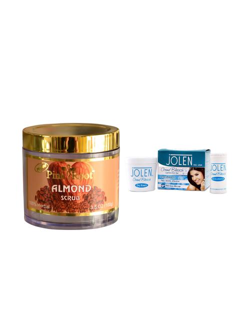 jolen oxy bleach crème 35g and pink root almond scrub 100gm - 15030116 - Very Small Image - 1
