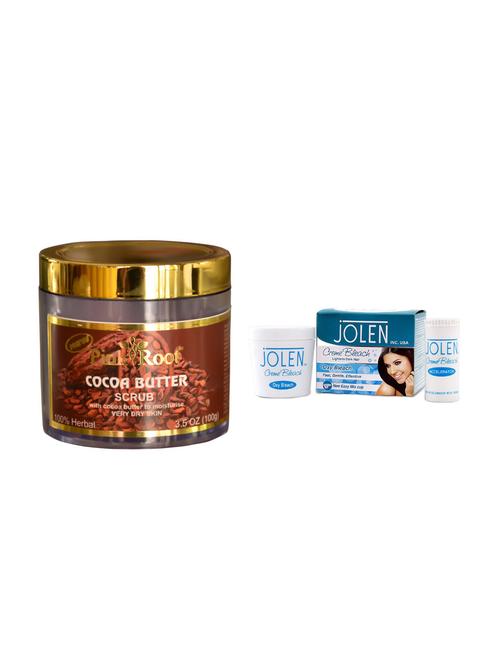 jolen oxy bleach crème 35g and pink root cocoa butter scrub 100gm - 15030117 - Very Small Image - 1