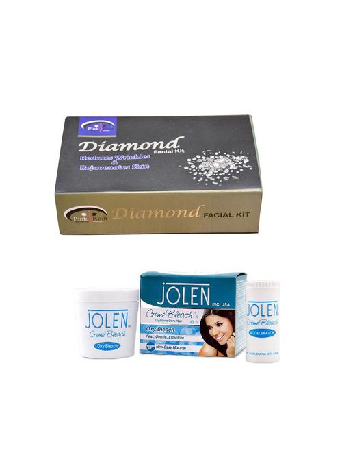 jolen oxy bleach crème 35g and pink root diamond facial kit 83gm - 15030122 - Very Small Image - 1