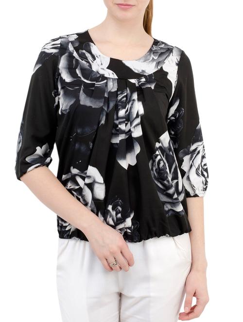 floral pleated blouson top - 15030461 - Very Small Image - 1