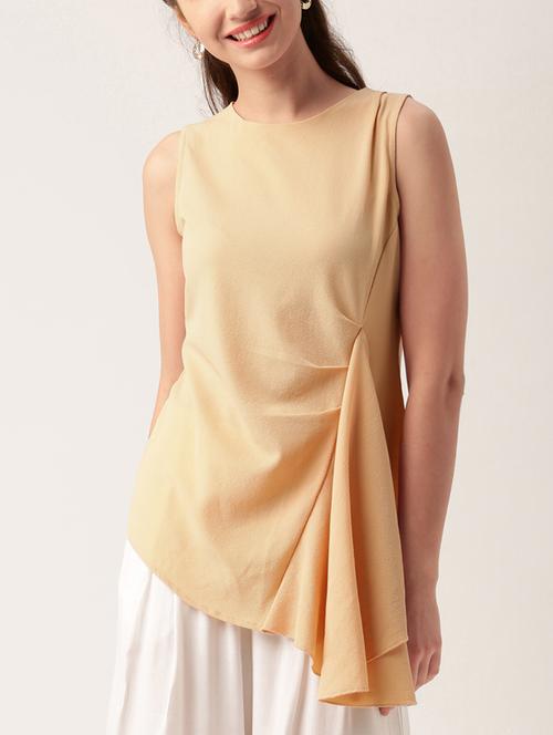 key hole back draped asymmetric top - 15030472 - Very Small Image - 1