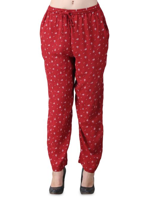 red floral viscose pajama - 15030828 - Very Small Image - 1