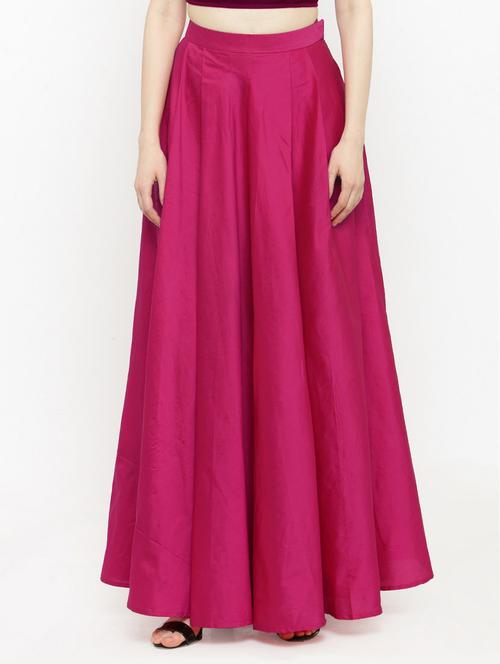 pink solid pleated skirt - 15031070 - Very Small Image - 1