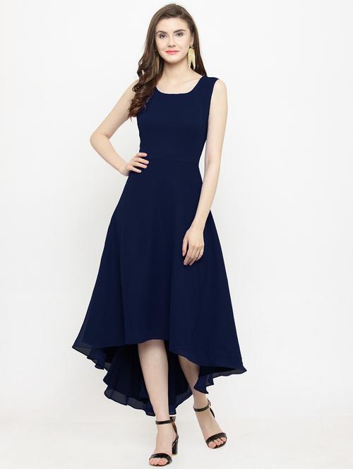 round neck asymmetric dress - 15031075 - Very Small Image - 1