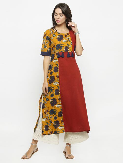 kalamkari print kurta with palazzo set - 15031189 - Very Small Image - 1