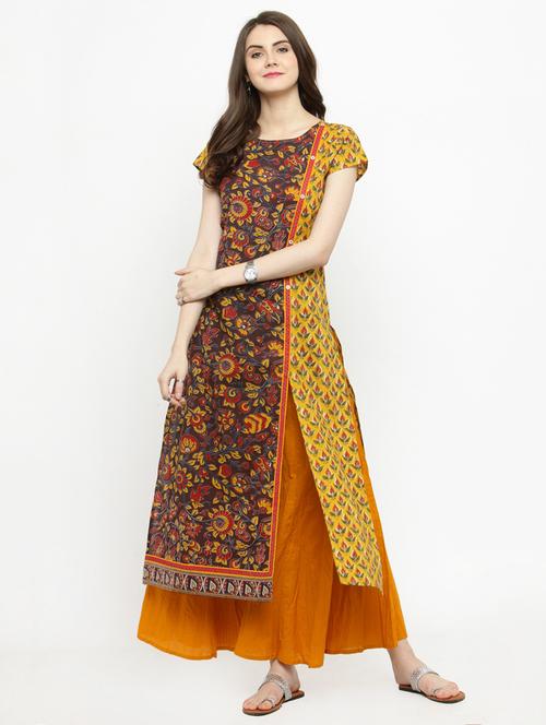kalamkari print kurta palazzo set - 15031195 - Very Small Image - 1