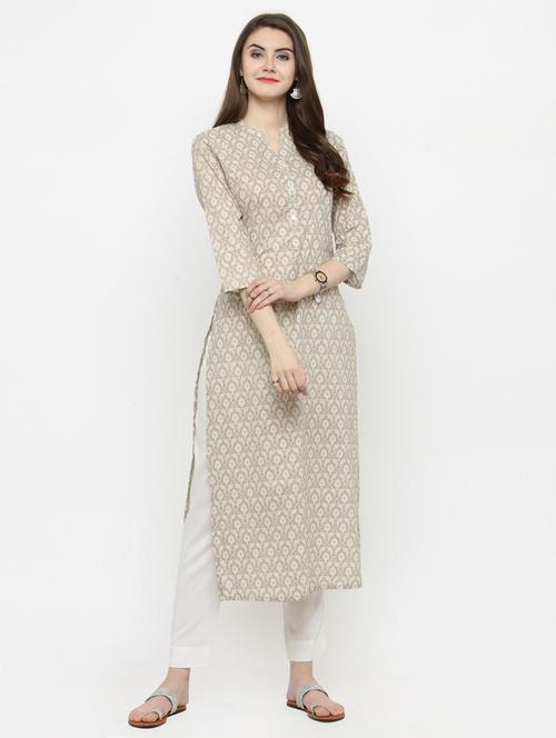 printed straight kurta - 15031199 - Very Small Image - 1