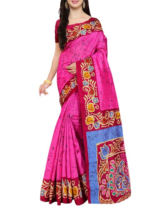 pink art silk bhagalpuri saree with blouse - 15031811 - Very Small Image - 1