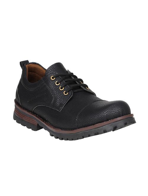 black faux leather derby - 15032229 - Very Small Image - 1