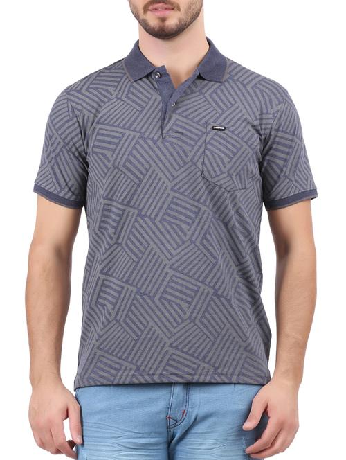 grey cotton all over print tshirt - 15032440 - Very Small Image - 1