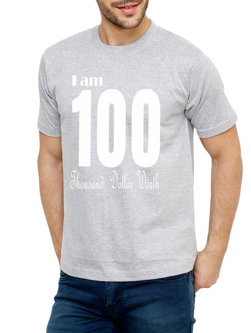 grey cotton chest print tshirt - 15033041 - Very Small Image - 1