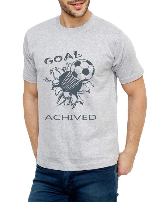 grey cotton chest print tshirt - 15033065 - Very Small Image - 1