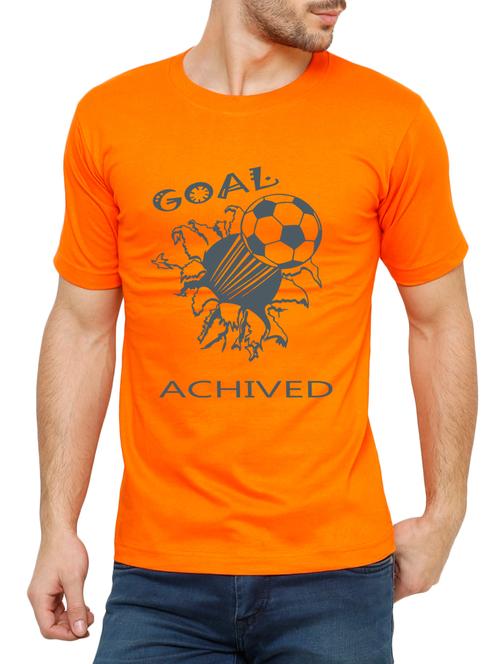 orange cotton chest print tshirt - 15033067 - Very Small Image - 1