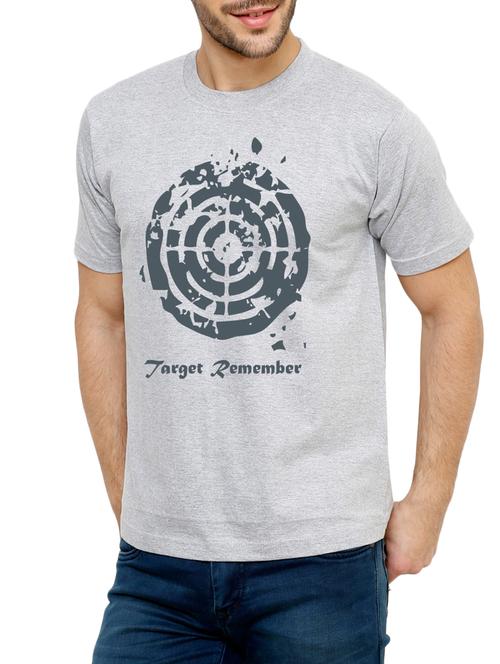 grey cotton chest print tshirt - 15033069 - Very Small Image - 1