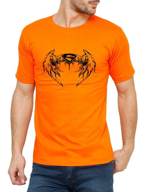 orange cotton chest print tshirt - 15033081 - Very Small Image - 1