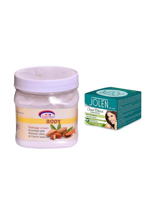 jolen aloe vera bleach cr?me 18g and pink root body massage cream 500ml - 15033518 - Very Small Image - 1