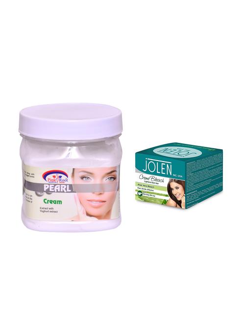 jolen aloe vera bleach cr?me 18g and pink root pearl cream 500ml - 15033523 - Very Small Image - 1