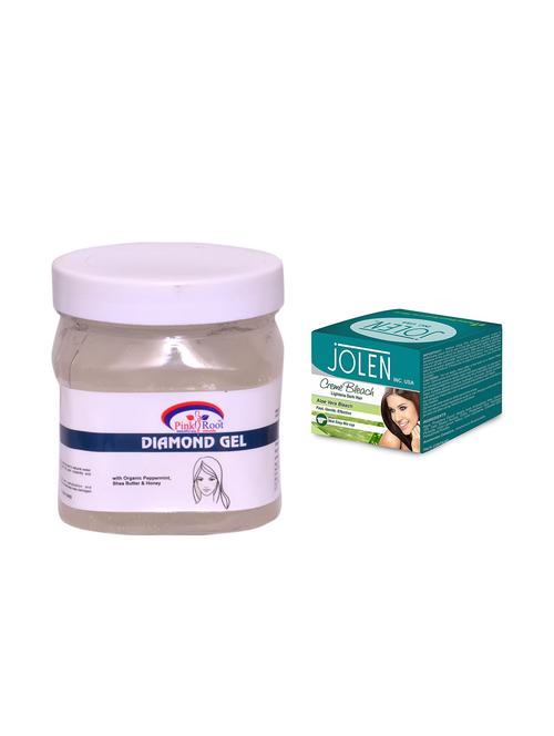 jolen aloe vera bleach cr?me 18g and pink root diamond gel 500ml - 15033524 - Very Small Image - 1