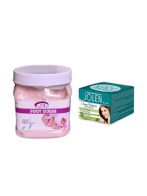 jolen aloe vera bleach cr?me 18g and pink root foot scrub 500ml - 15033529 - Very Small Image - 1