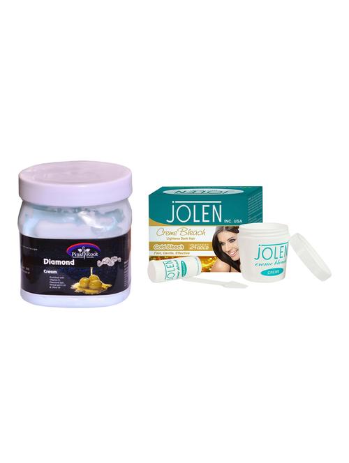 jolen gold bleach cr?me 18g and pink root diamond cream 500ml - 15033544 - Very Small Image - 1