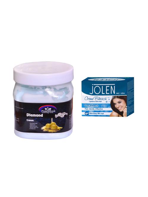jolen oxy bleach cr?me 35g and pink root diamond cream 500ml - 15033556 - Very Small Image - 1
