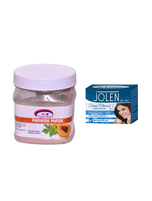 jolen oxy bleach cr?me 35g and pink root papaya mask 500ml - 15033562 - Very Small Image - 1
