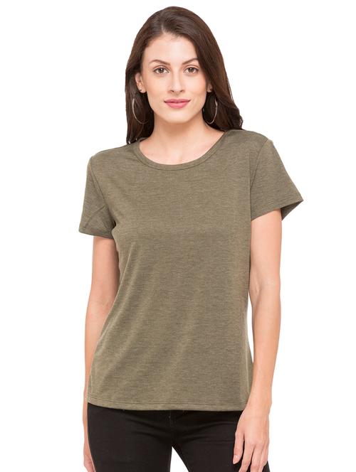 grey viscose solid tee - 15034149 - Very Small Image - 1