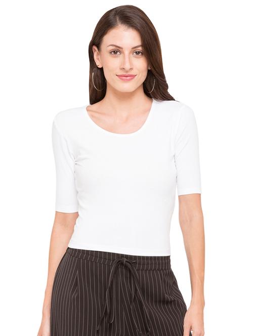 white cotton solid tee - 15034152 - Very Small Image - 1