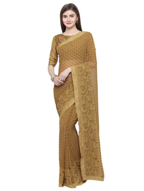 paisley printed saree with blouse - 15035767 - Very Small Image - 1