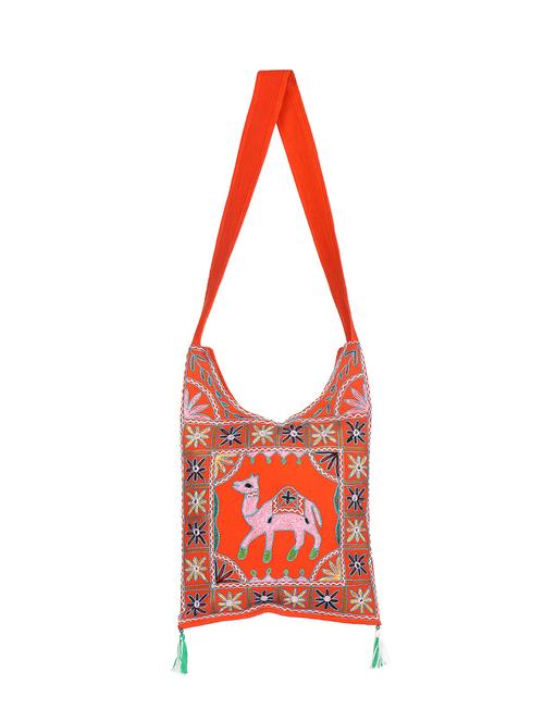 orange cotton sling bag - 15036226 - Very Small Image - 1