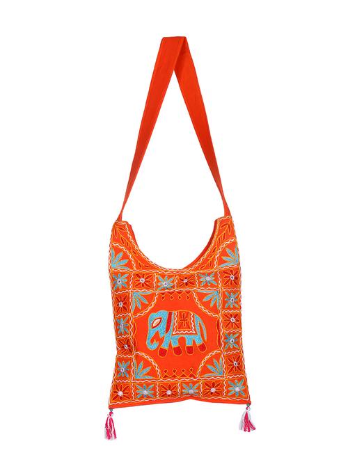 orange cotton sling bag - 15036243 - Very Small Image - 1