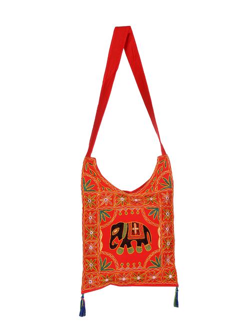 orange cotton sling bag - 15036244 - Very Small Image - 1