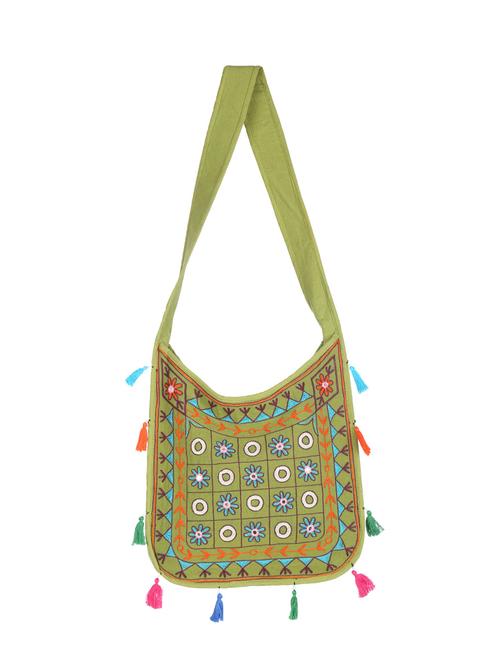 green cotton sling bag - 15036265 - Very Small Image - 1