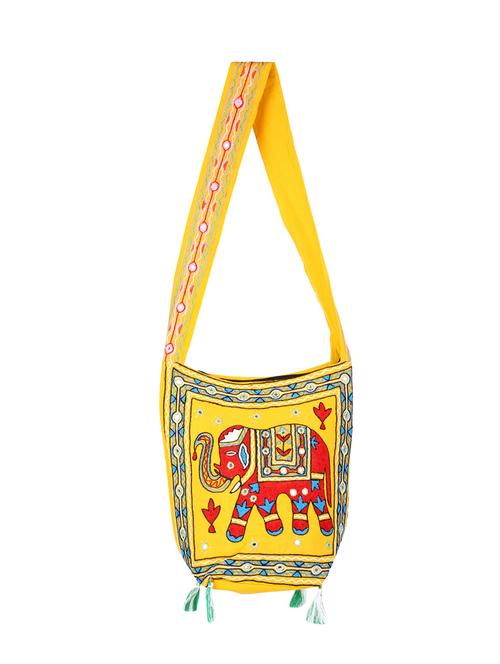 yellow cotton sling bag - 15036295 - Very Small Image - 1