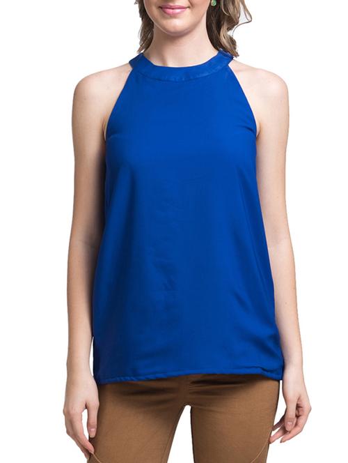 blue solid crepe top - 15036552 - Very Small Image - 1